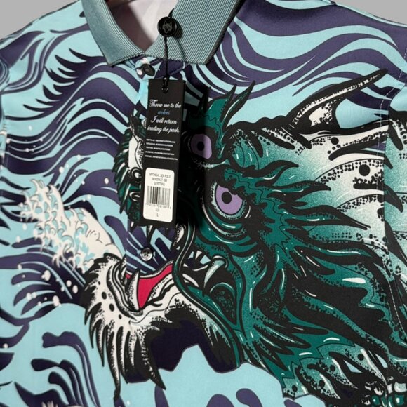 Greyson Men’s Size Large Mythical Sea Golf Polo New With Tags - Picture 1 of 7